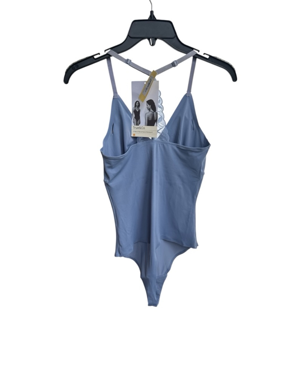 True & Co. V-Neck Bra Lace Racerback Bodysuit New - Picture 6 of 9